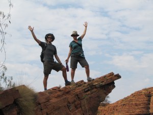 Ashley and Justin out on a rock limb . . . 